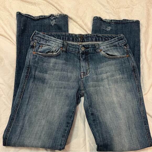 7FAMK A-Pocket Embellished Pocket Flare Jean size 29 - Picture 11 of 12